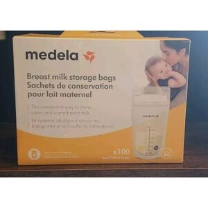 Medela Breast Milk Storage Bags Pre-Sealed 6 Ounce 100 Pack Sealed